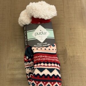 Purdus Red and Blue Slipper Non-Slip Socks NWT